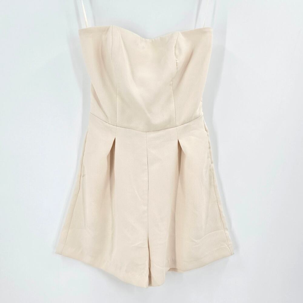 NWT Song of Style Strapless Smocked Romper Cream Size S